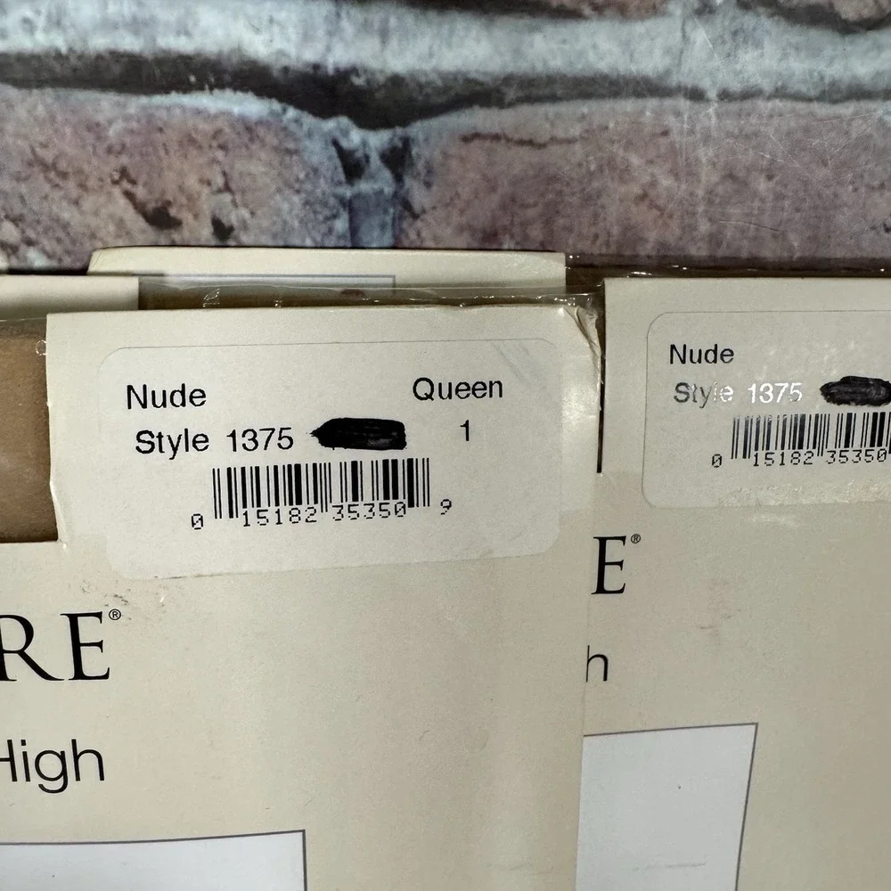 3 Pair Vintage Berkshire Toeless Thigh Highs Queen 1 Nude Ultra Sheer‎ 2008 Lot